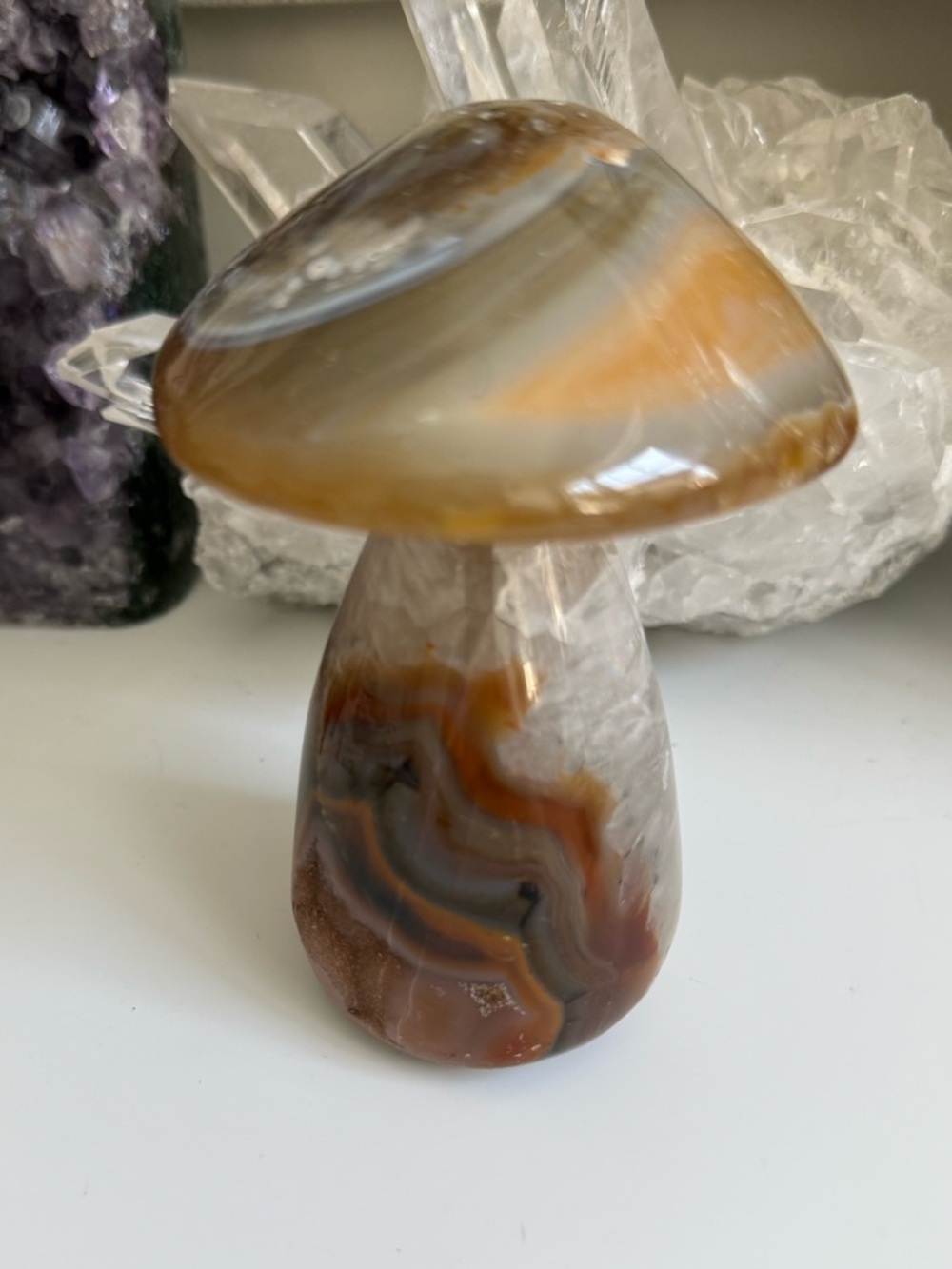 Natural Agate mushroom natural decor
